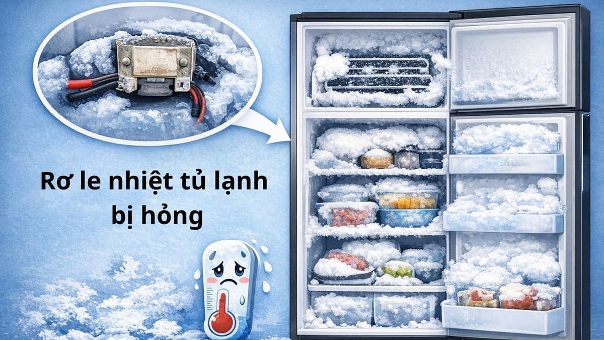 Rơ le nhiệt bị hỏng nên tủ lạnh Sharp bị đóng tuyết