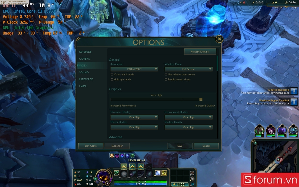 Liên minh huyền thoại trên Acer Aspire Lite 14 Gen 2