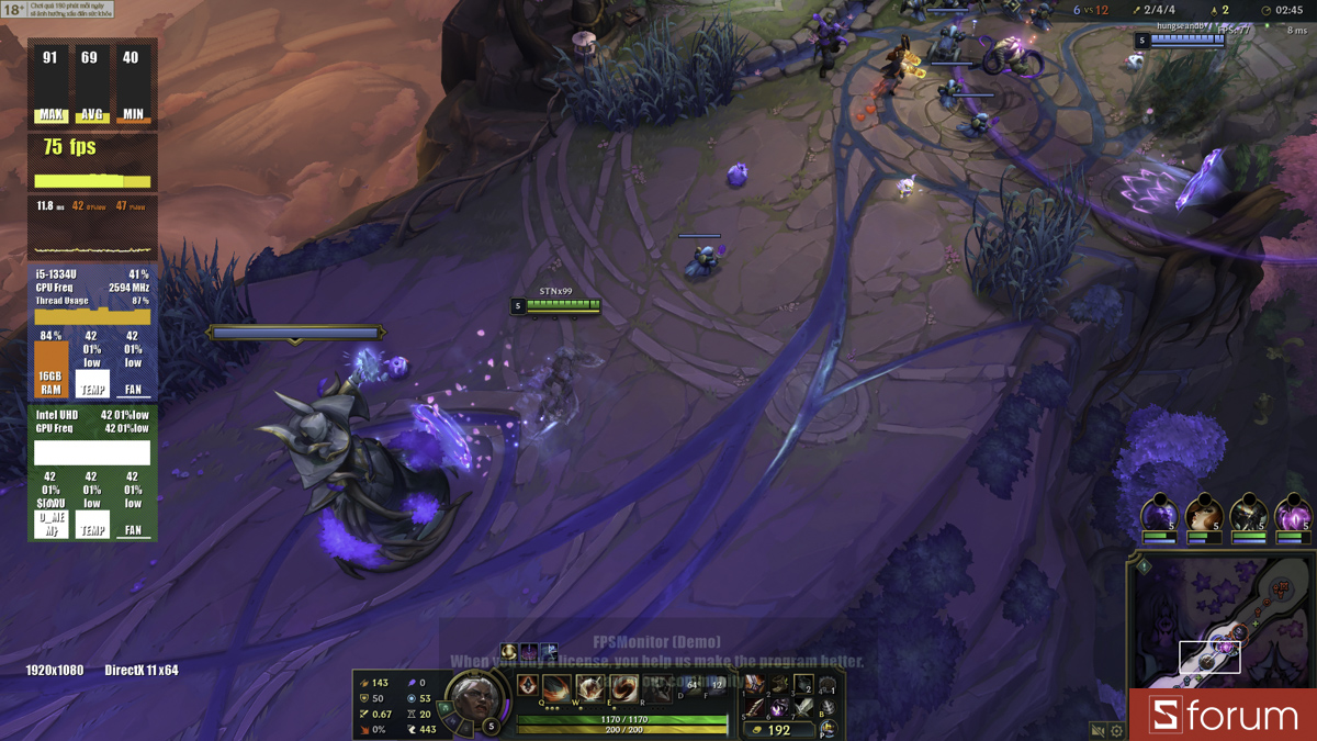 Liên minh huyền thoại trên ASUS ExperBook P1