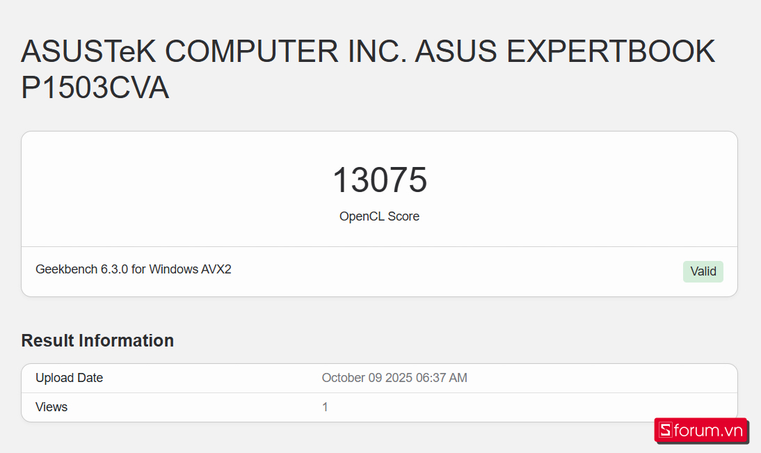 Geekbench 6 trên ASUS ExpertBook P1 Geekbench 6 trên ASUS ExpertBook P1