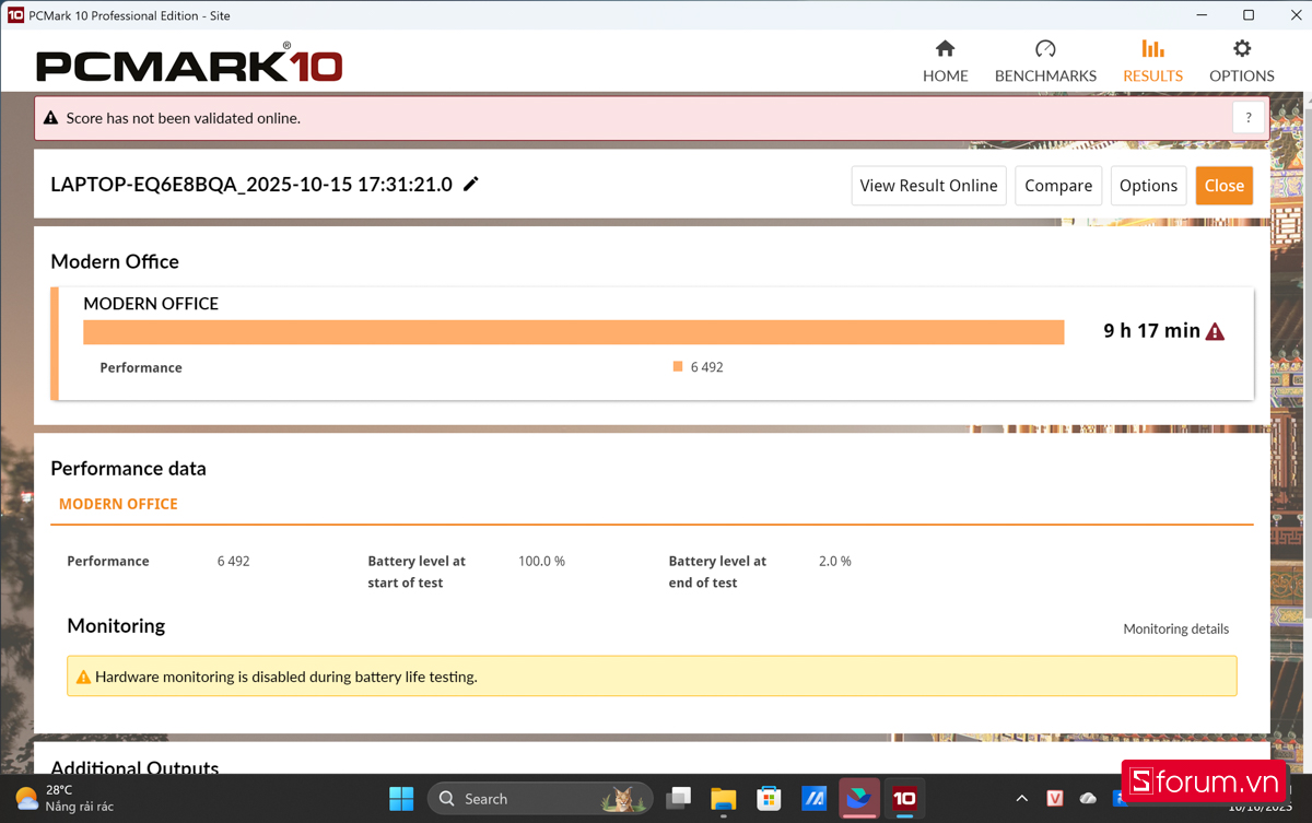 Thời lượng pin trên ASUS ExpertBook P3