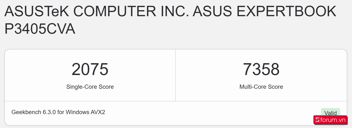Geekbench 6 trên ASUS ExpertBook P3