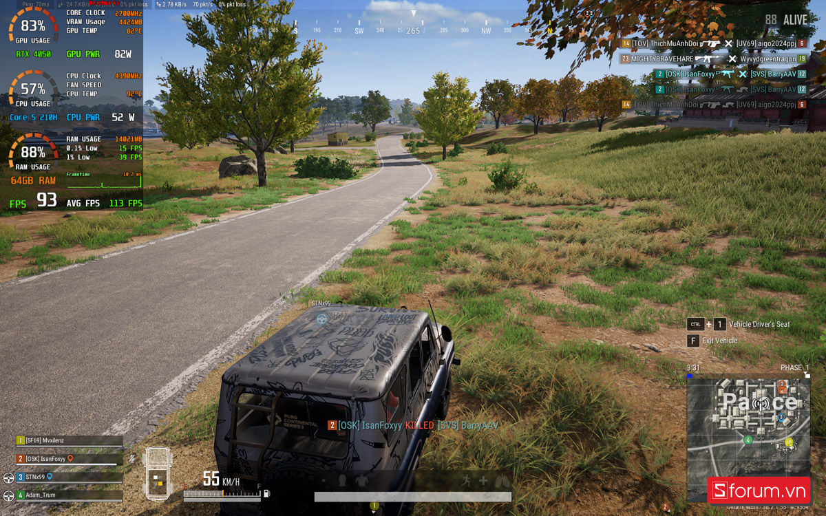 PUBG trên ASUS TUF Gaming F16
