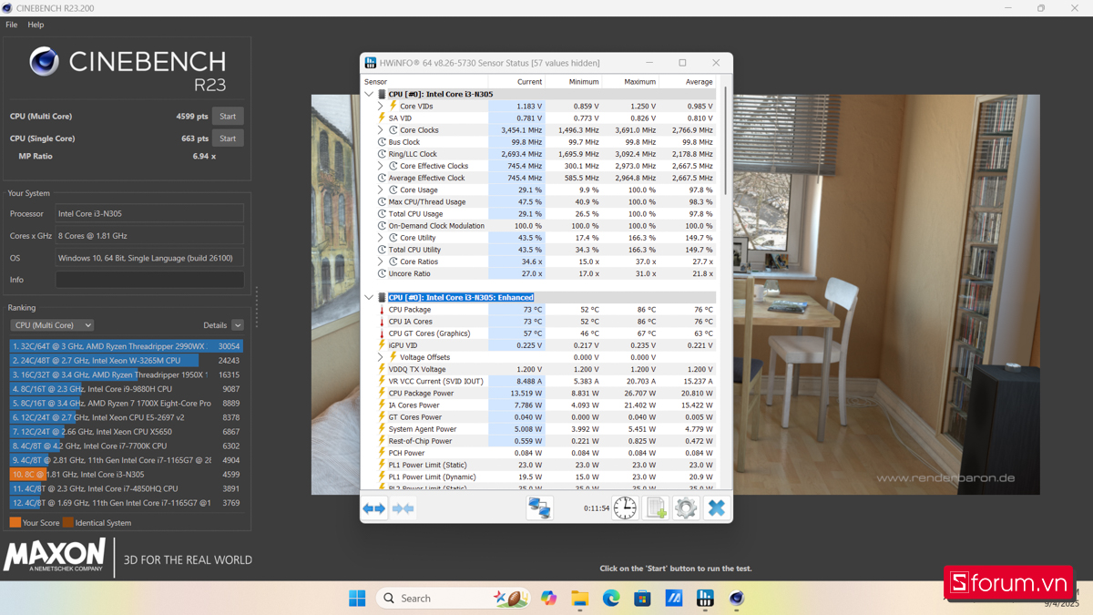 Cinebench R23 trên ASUS VivoBook Go 15