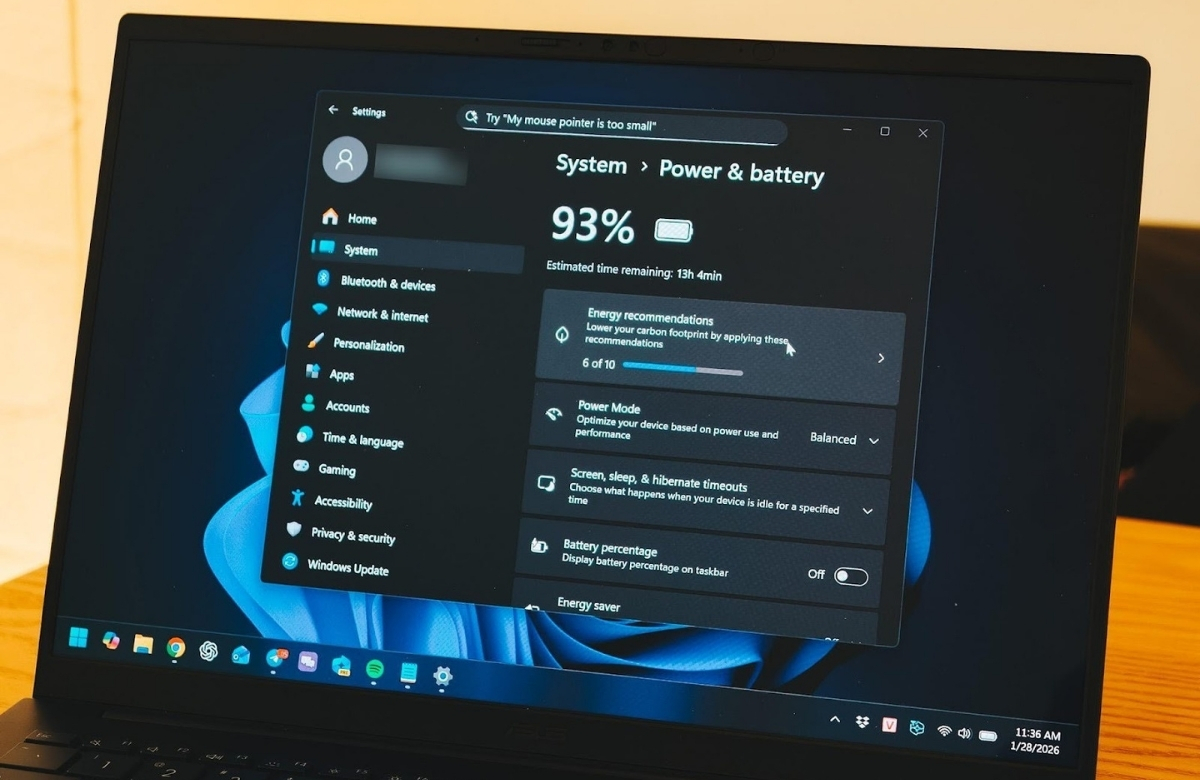 Thời lượng pin thực tế của ASUS Zenbook 14 (UM3406GA)
