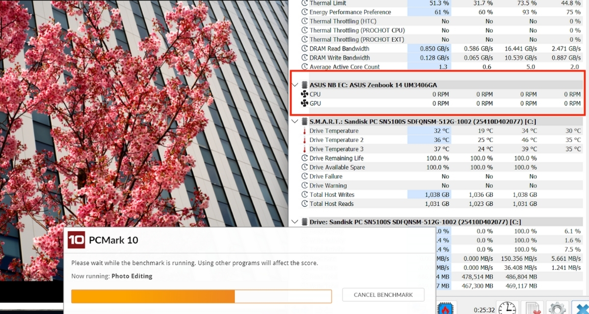 ASUS Zenbook 14 (UM3406GA) có chạy mát và yên tĩnh không?