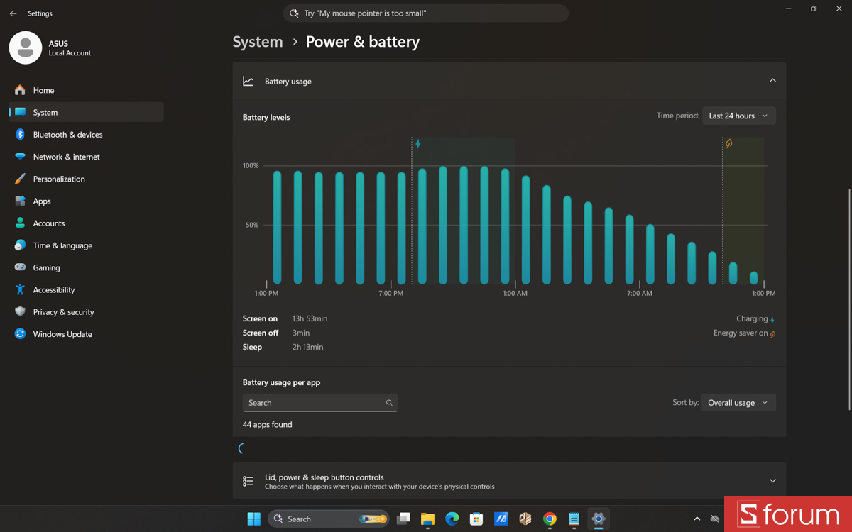 Thời lượng pin trên ASUS ZenBook A14 UX3407NA