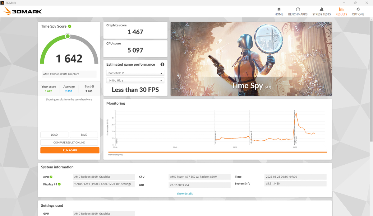 3DMark trên Dell 14