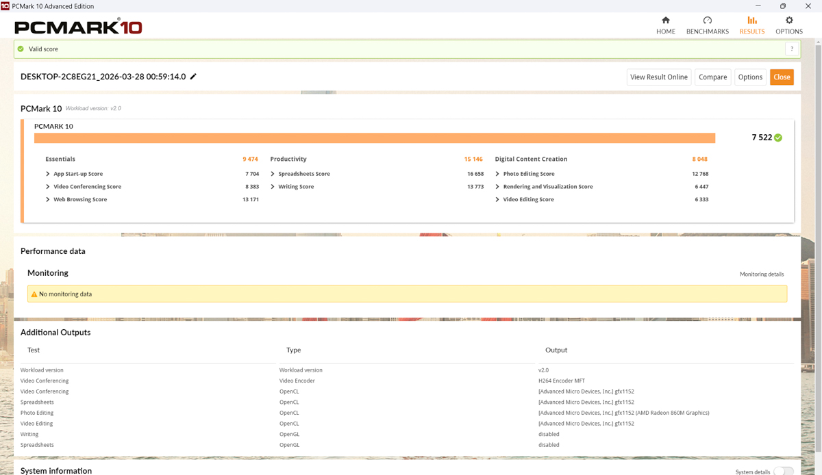 PCMark 10 trên Dell 14