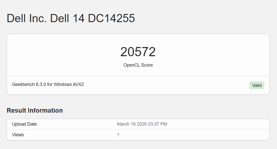 Geekbench 6 trên Dell 14