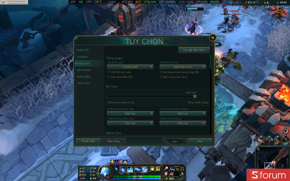 Liên minh huyền thoại trên Gigabyte Aero X16