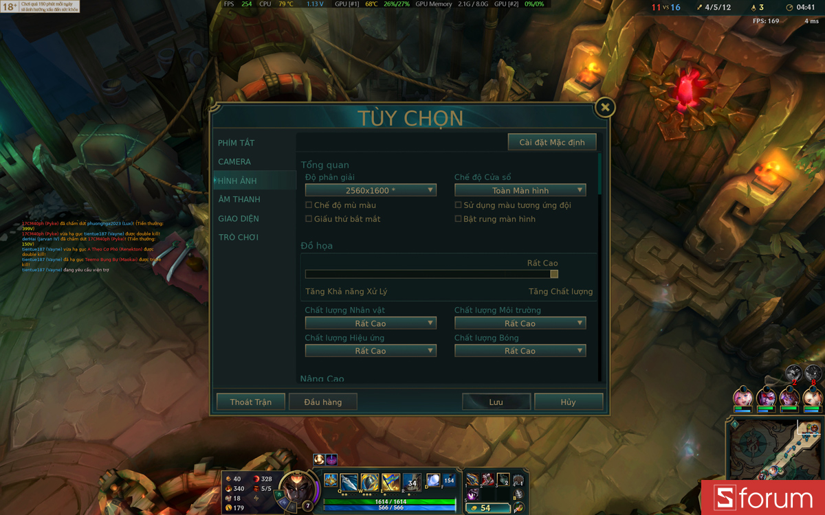 Liên minh huyền thoại trên Gigabyte Aero X16