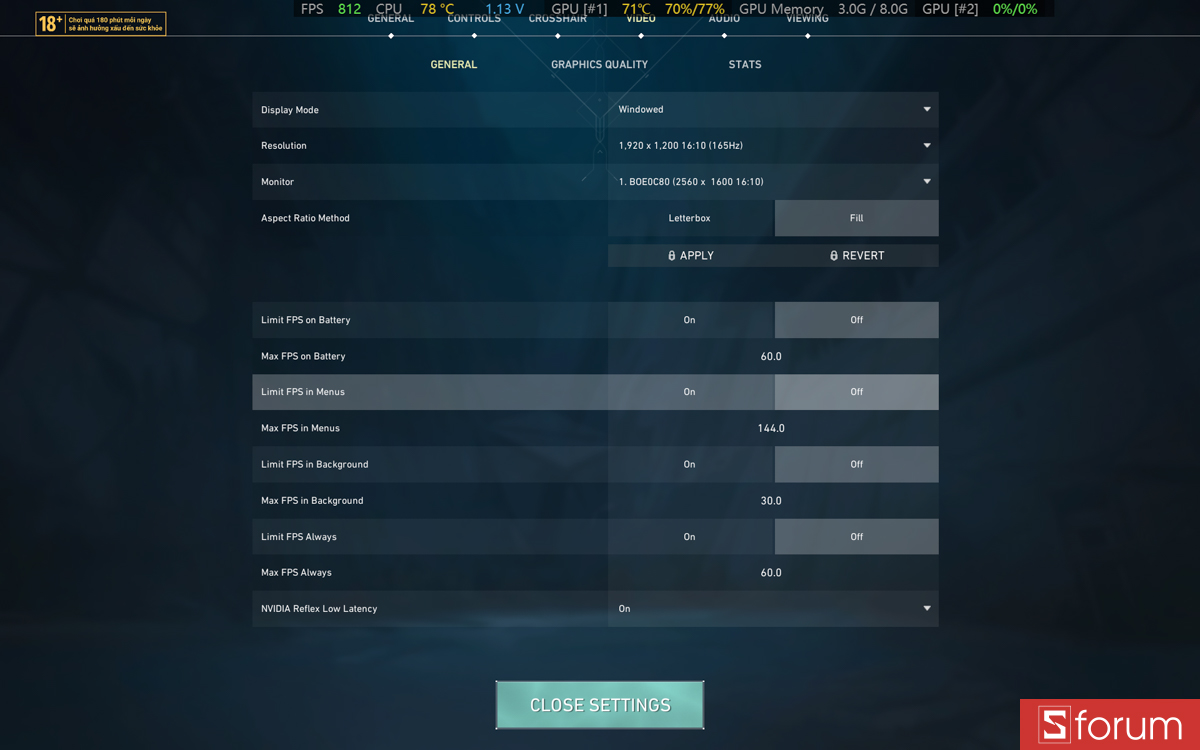 Valorant trên Gigabyte Aero X16