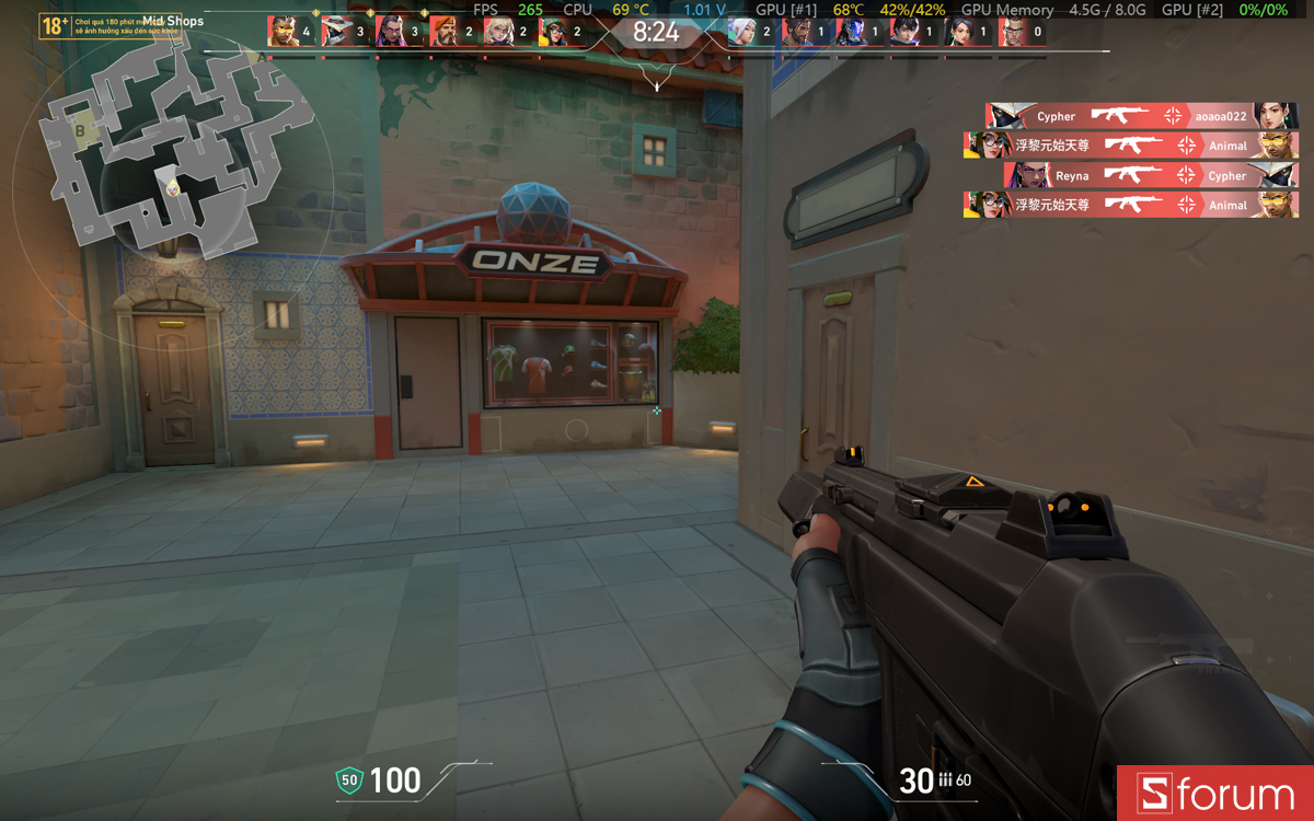 Valorant trên Gigabyte Aero X16