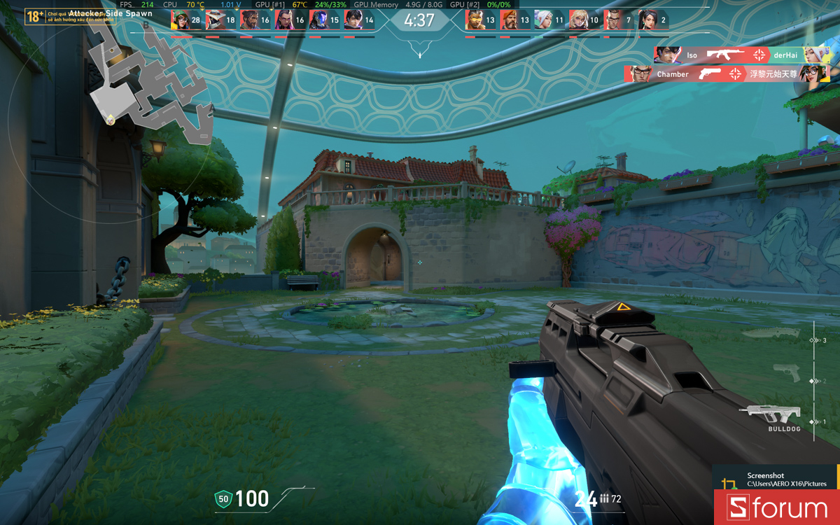 Valorant trên Gigabyte Aero X16