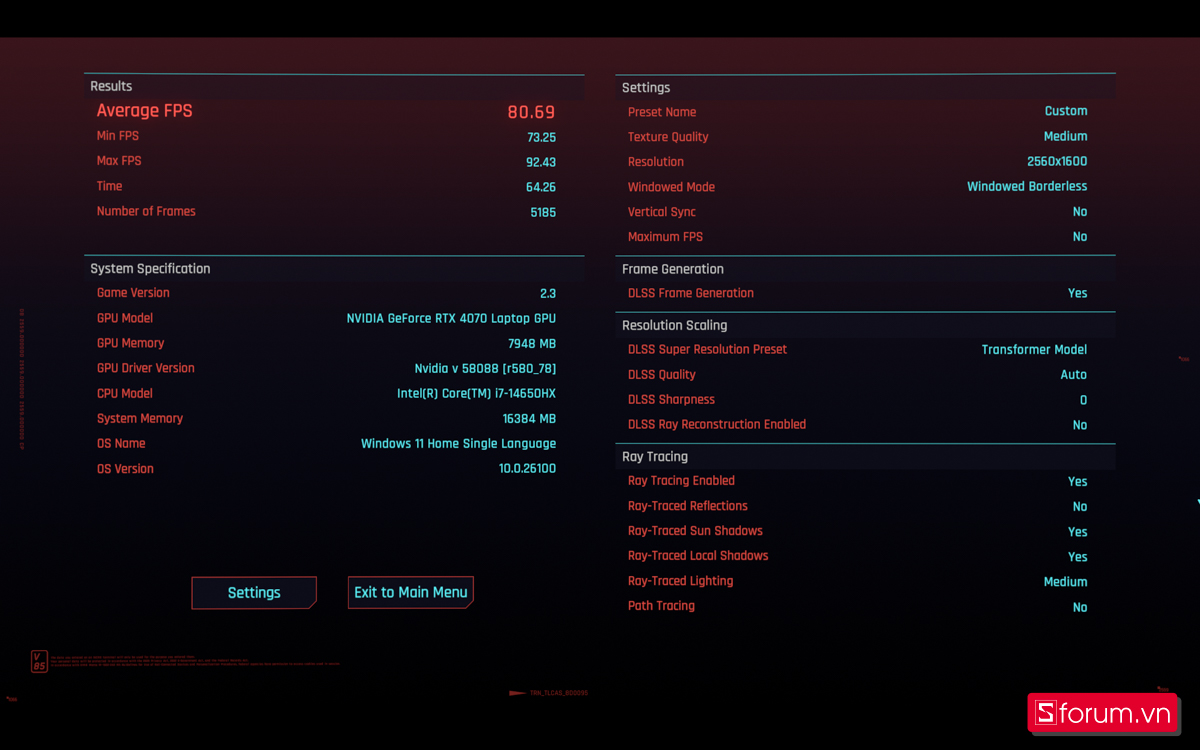 Cyberpunk 2077 trên Gigabyte AORUS 16X