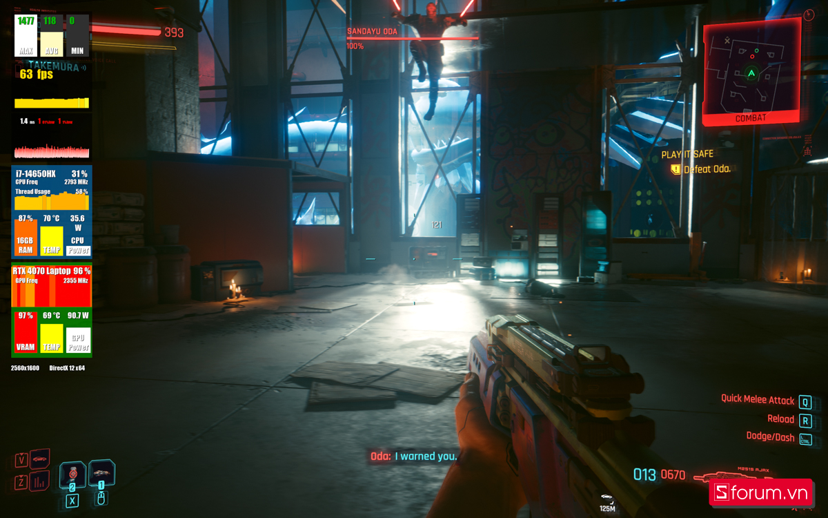 Cyberpunk 2077 trên Gigabyte AORUS 16X