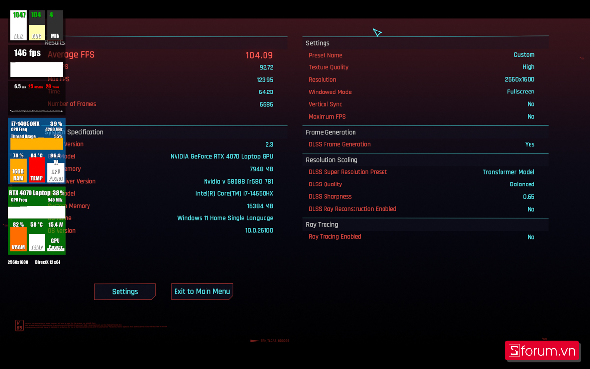 Cyberpunk 2077 trên Gigabyte AORUS 16X