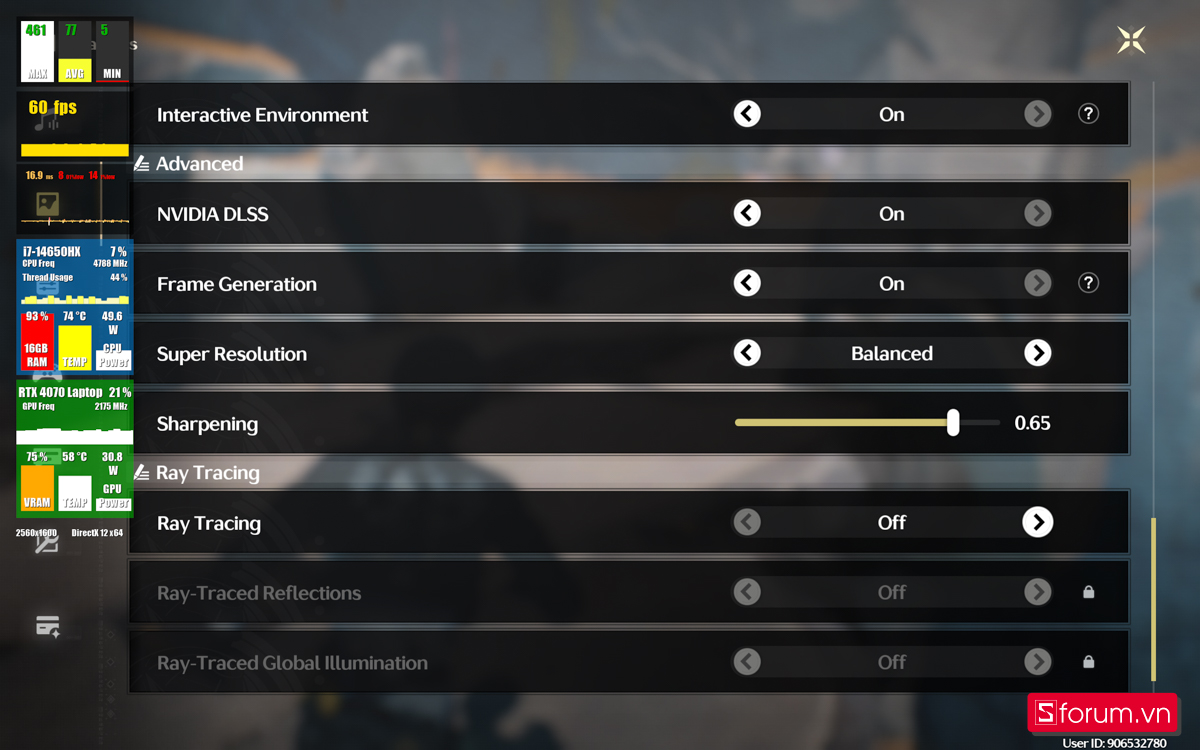 Wuthering Waves trên Gigabyte AORUS 16X