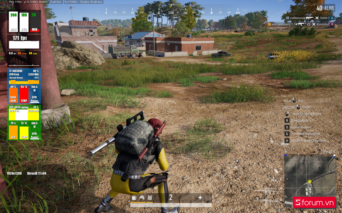 PUBG trên Gigabyte AORUS 16X