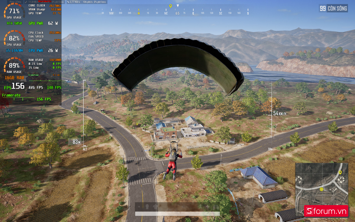 PUBG trên Gigabyte Gaming A16
