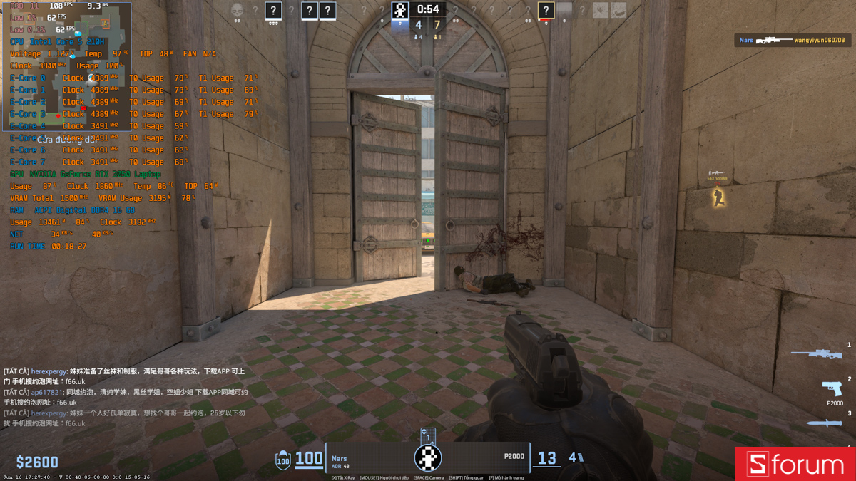 CSGO 2 trên Acer Gaming Aspire 7 2026