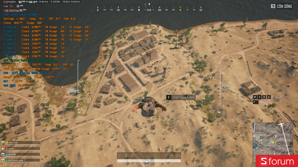 PUBG trên Acer Gaming Aspire 7 2026