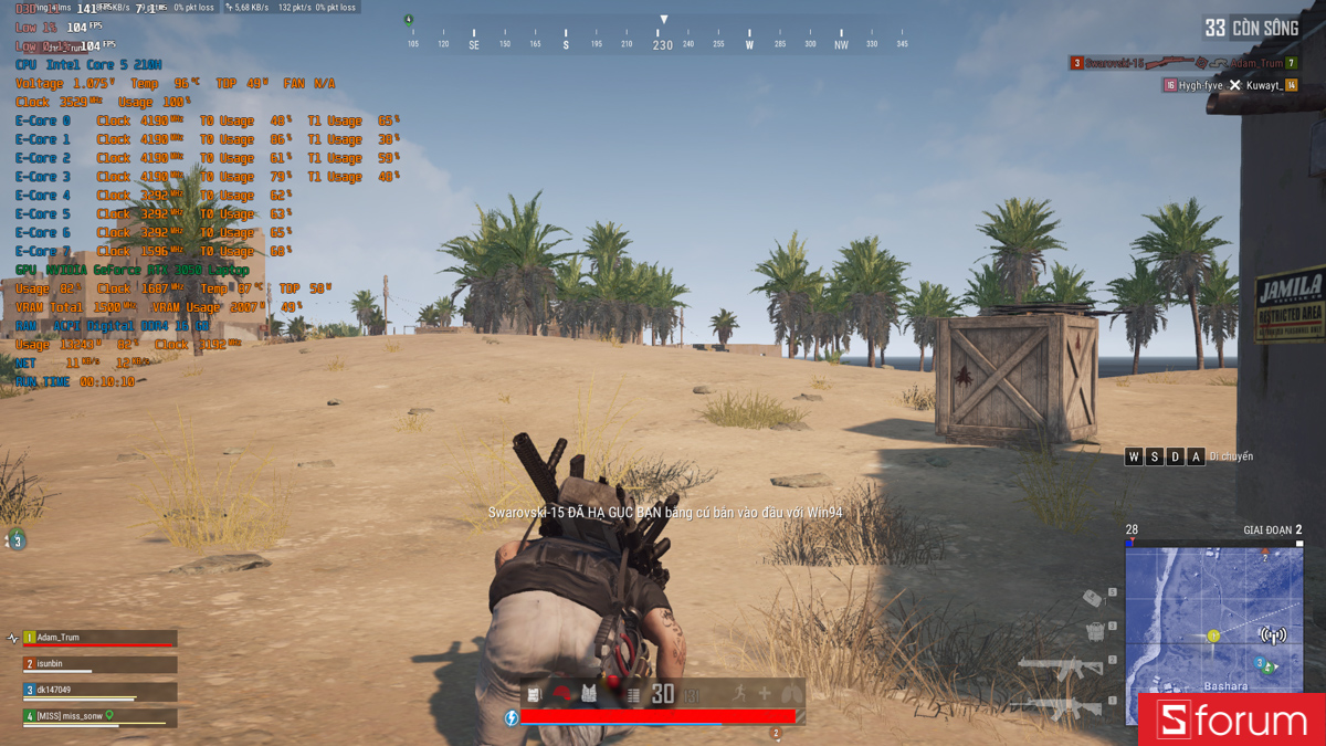 PUBG trên Acer Gaming Aspire 7 2026