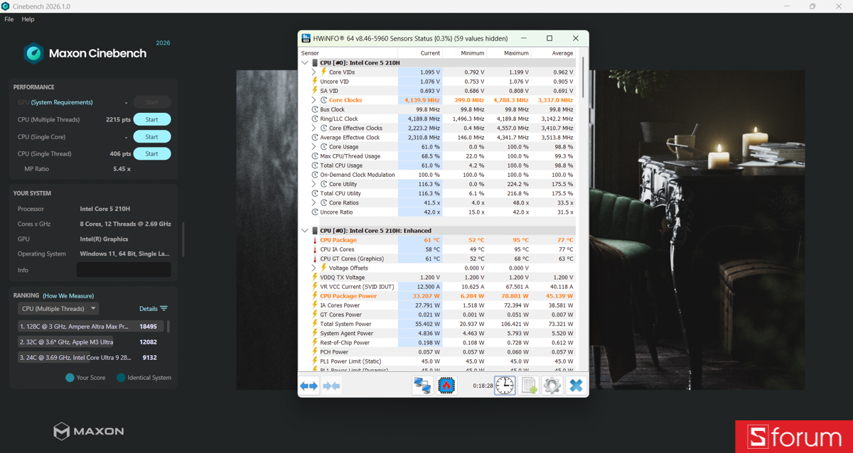 Cinebench R26 trên Acer Gaming Aspire 7 2026