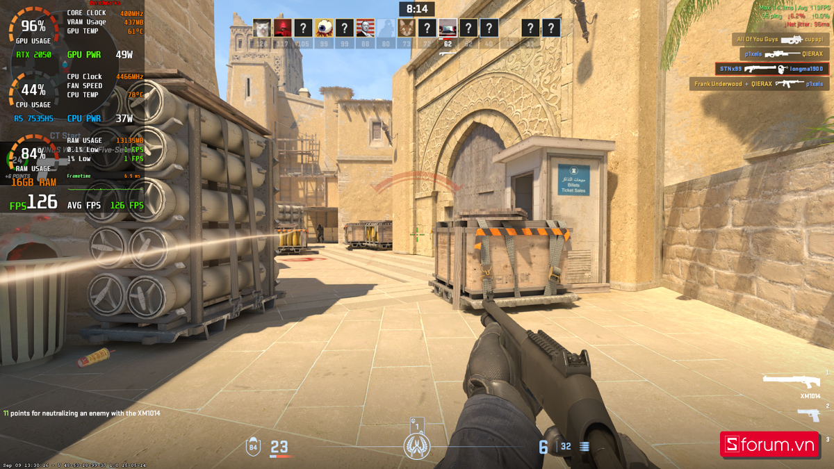 CSGO 2 trên Acer Nitro V 15 ProPanel