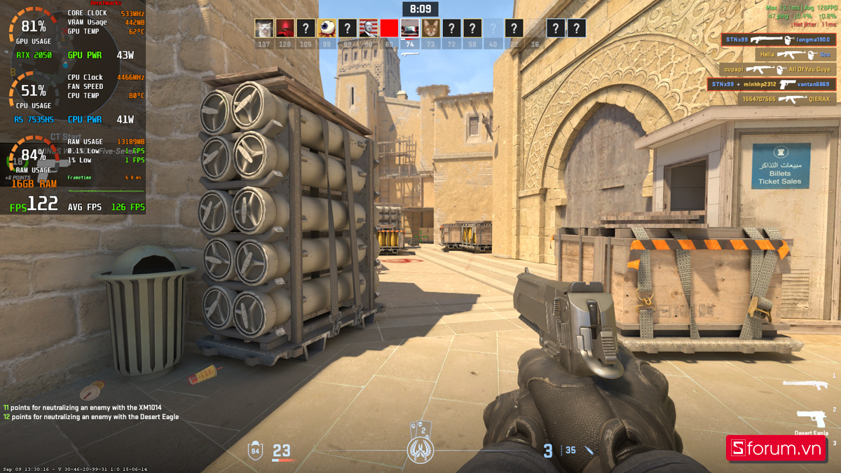 CSGO 2 trên Acer Nitro V 15 ProPanel