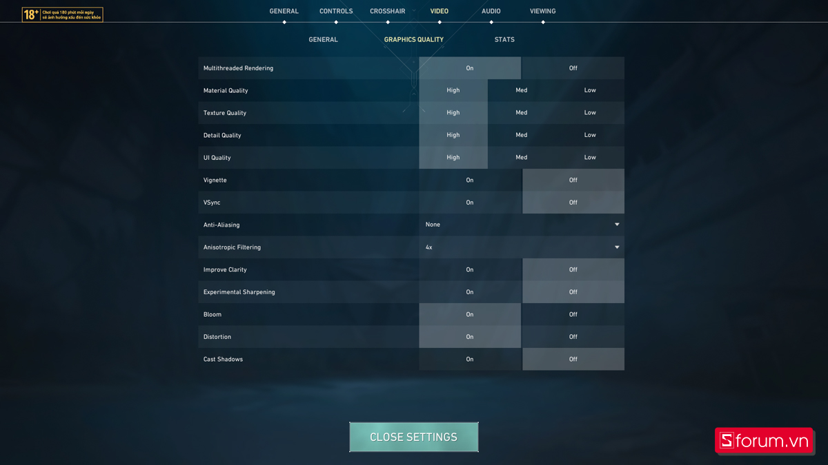 Valorant trên Acer Nitro V 15 ProPanel