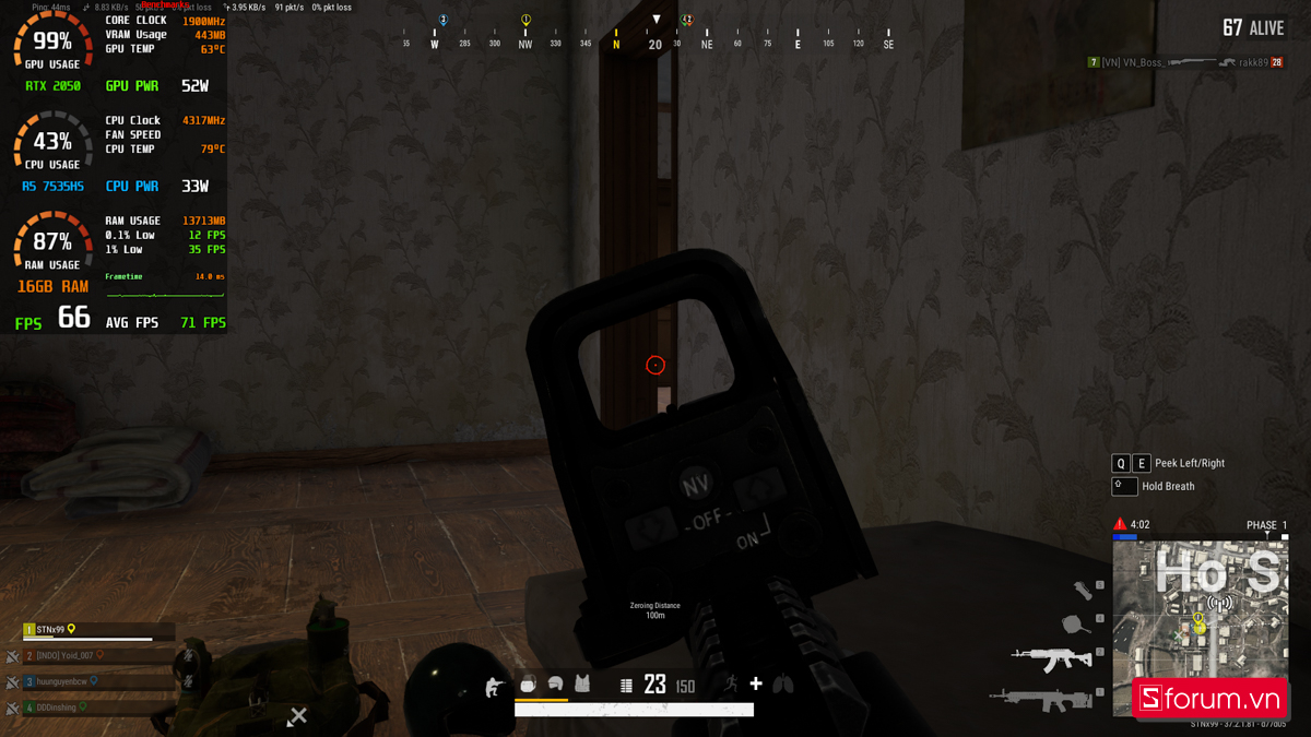 PUBG trên Acer Nitro V 15 ProPanel