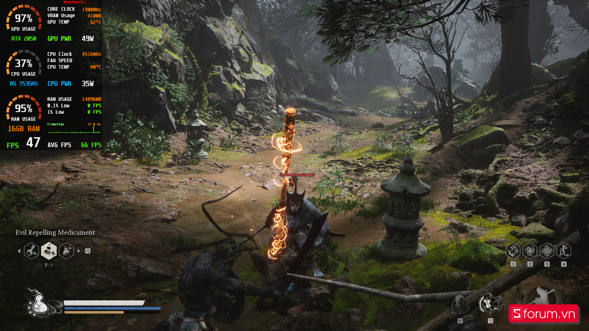 Black Myth Wukong trên Acer Nitro V 15 ProPanel