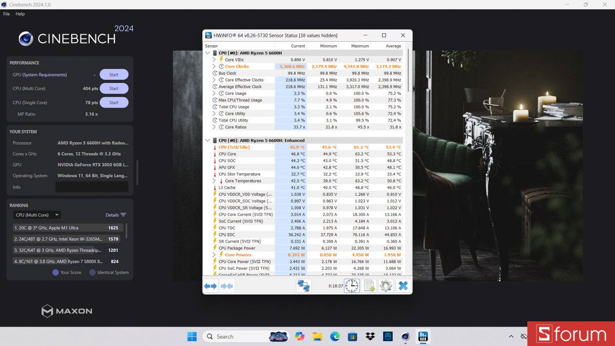 Cinebench R24 trên Acer Nitro V 15