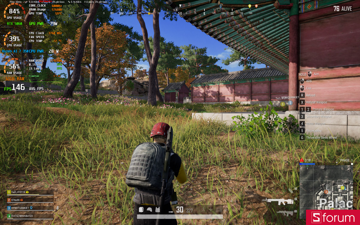 PUBG trên Acer Nitro V 16S AI ProPanel