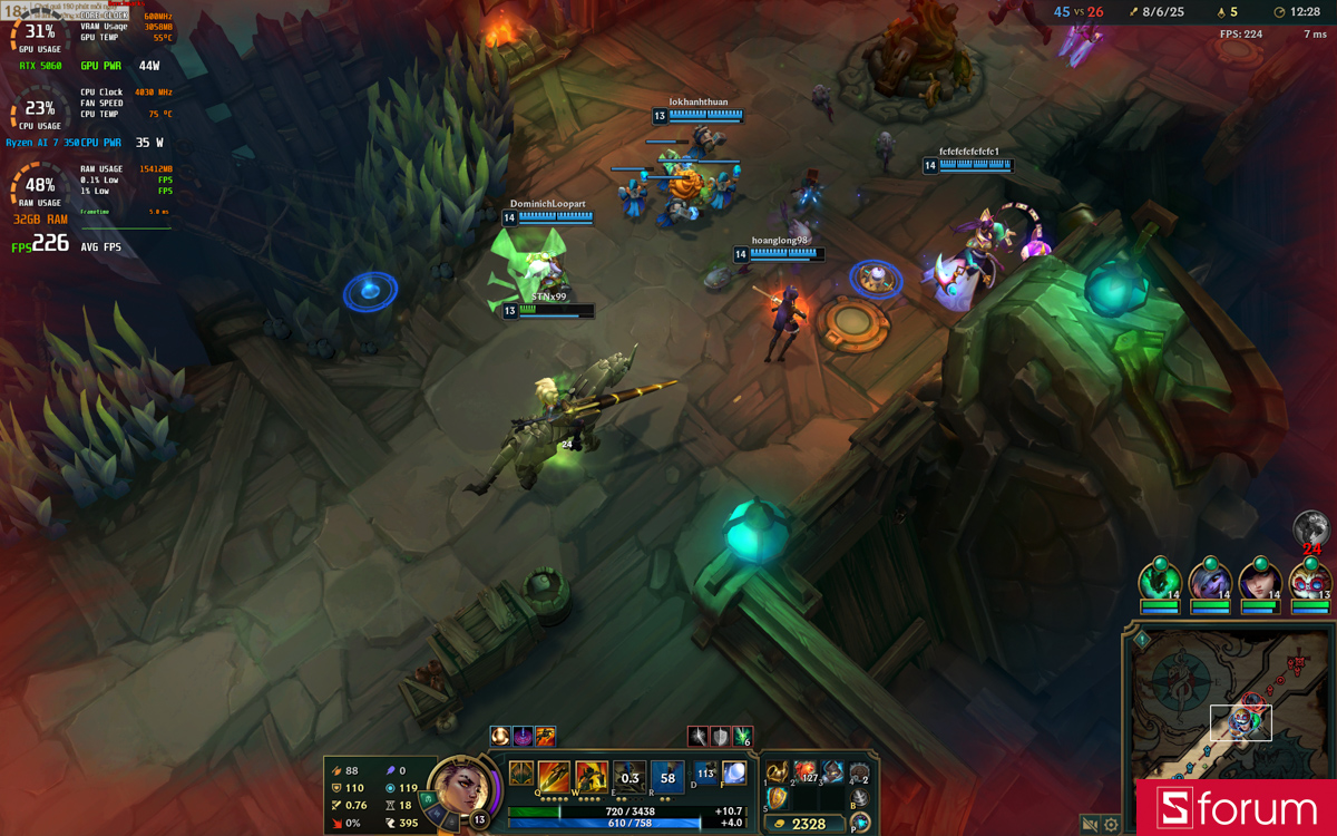 Liên minh huyền thoại trên Acer Nitro V 16S AI ProPanel