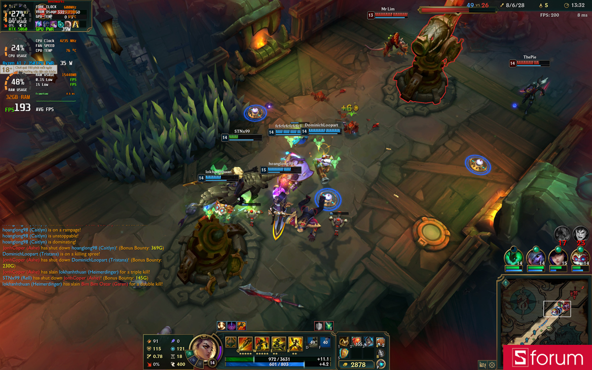 Liên minh huyền thoại trên Acer Nitro V 16S AI ProPanel