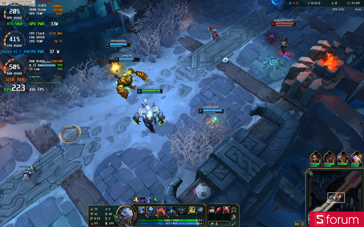 Liên minh huyền thoại trên Acer Nitro V 16S AI ProPanel