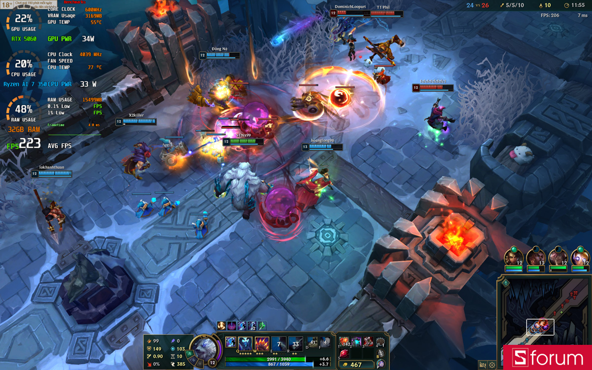 Liên minh huyền thoại trên Acer Nitro V 16S AI ProPanel