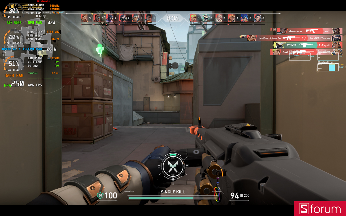 Valorant trên Acer Nitro V 16S AI ProPanel