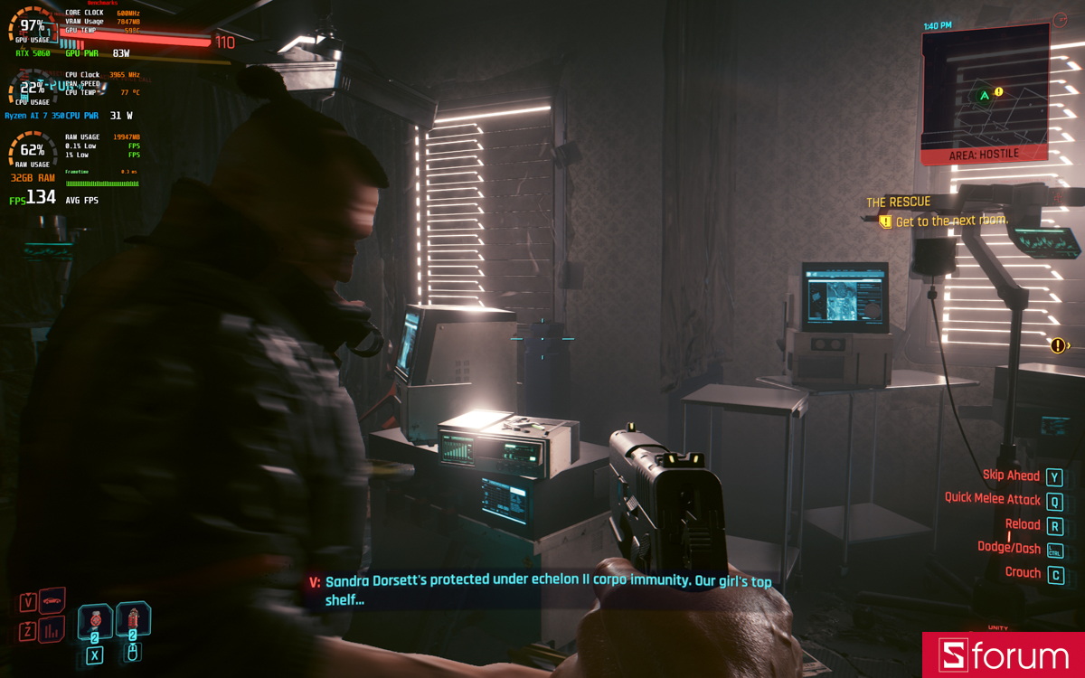 Cyberpunk 2077 trên Acer Nitro V 16S AI ProPanel