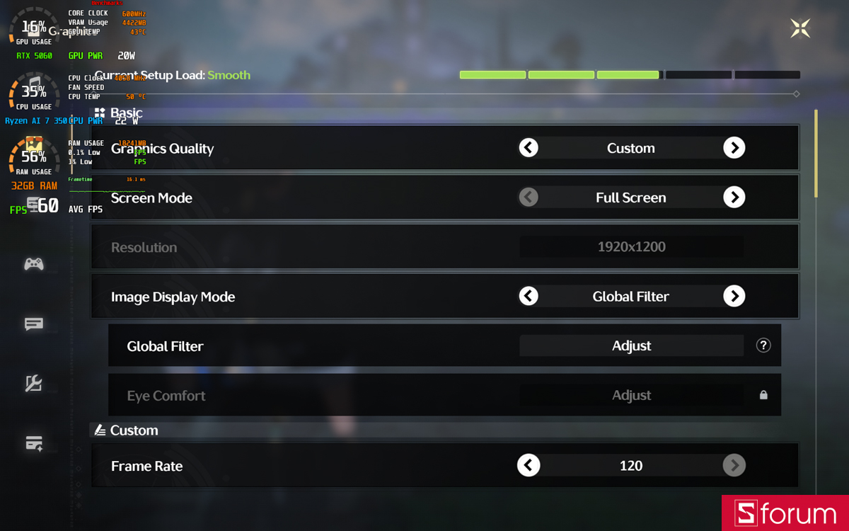 Wuthering Waves trên Acer Nitro V 16S AI ProPanel
