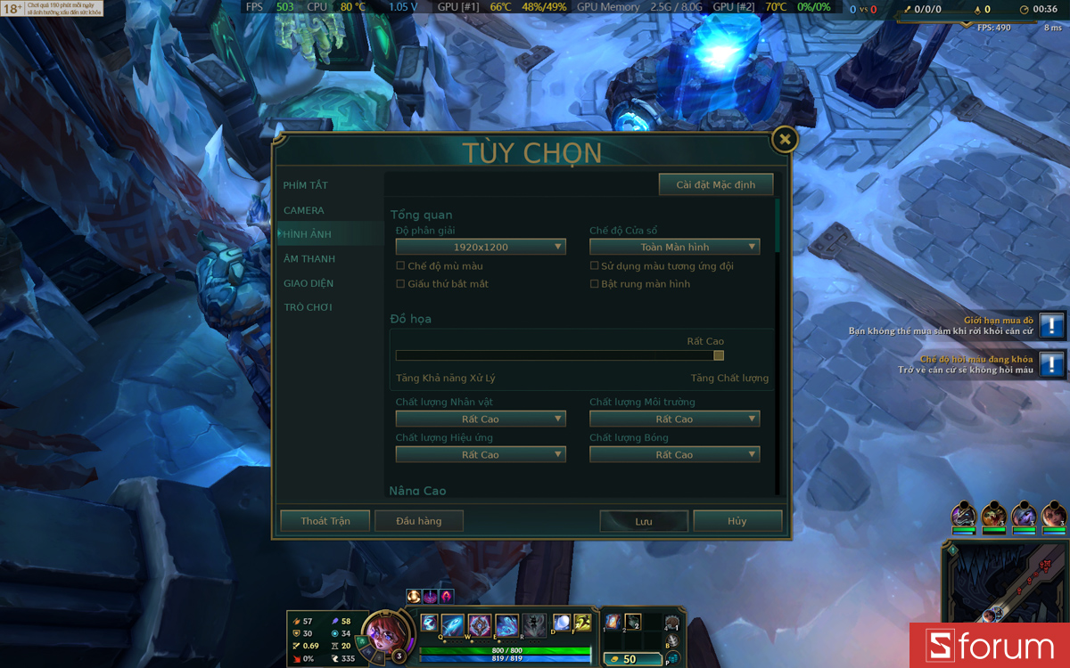 Liên minh huyền thoại trên ASUS ROG Strix G16 G614P