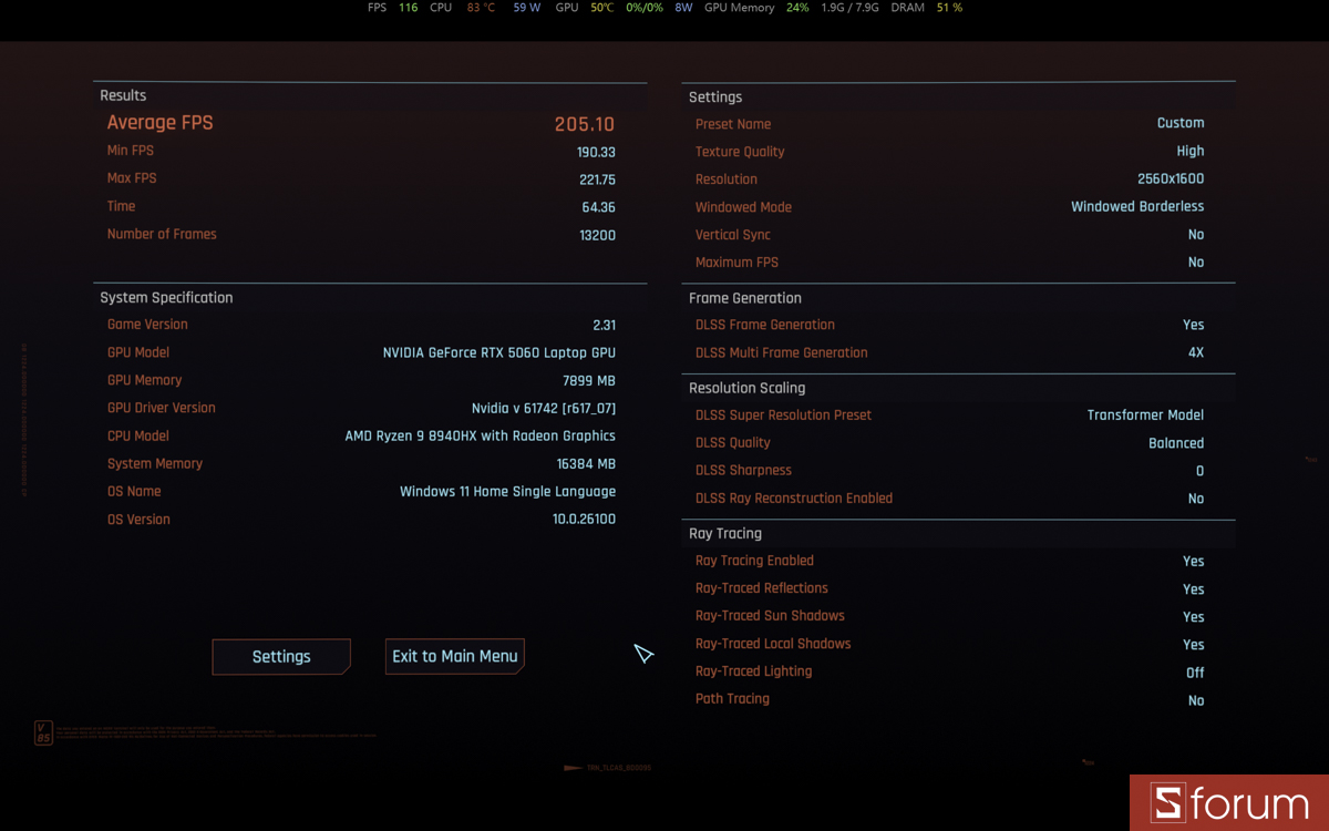CYBERPUNK 2077 trên ASUS ROG Strix G16 G614PM