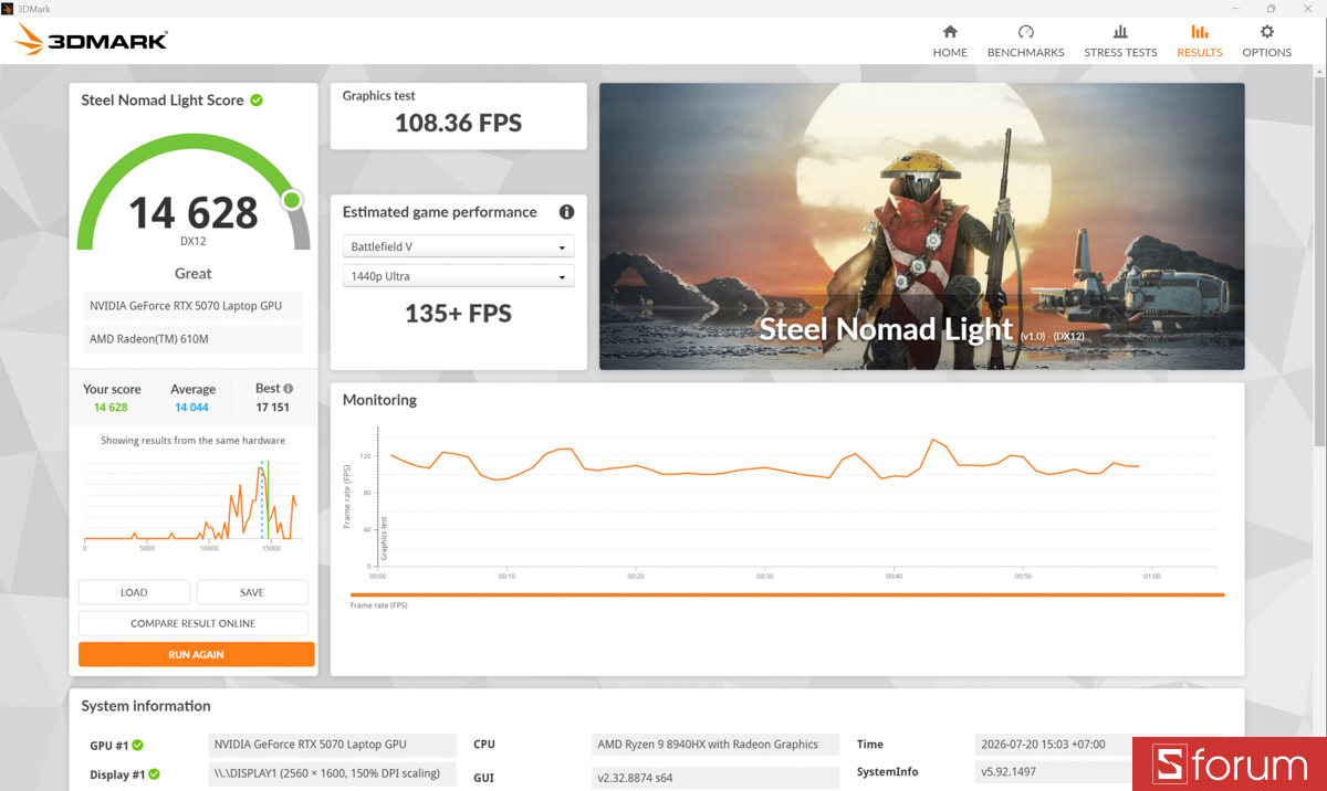 3DMark trên ASUS ROG Strix G16