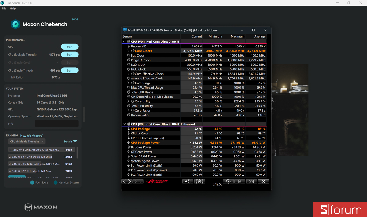 Cinebench R26 trên ASUS ROG Zephyrus G14 2026