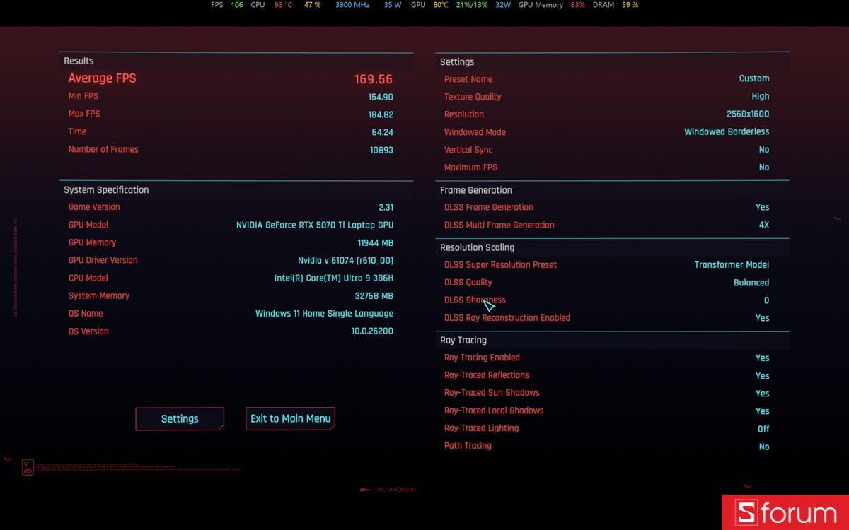 CYBERPUNK 2077 trên ASUS ROG Zephyrus G16 2026