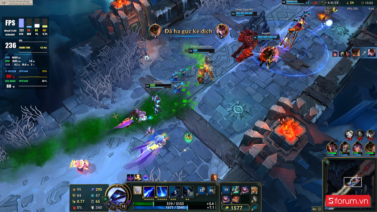 Chơi game trên ASUS TUF Gaming F15