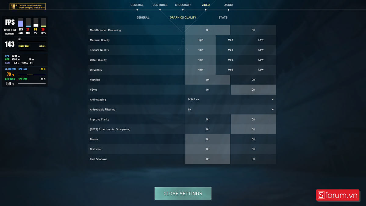 Chơi game trên ASUS TUF Gaming F15